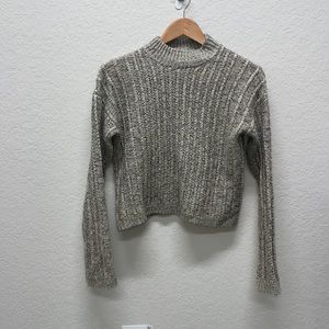 Cropped Mockneck Tan Sweater